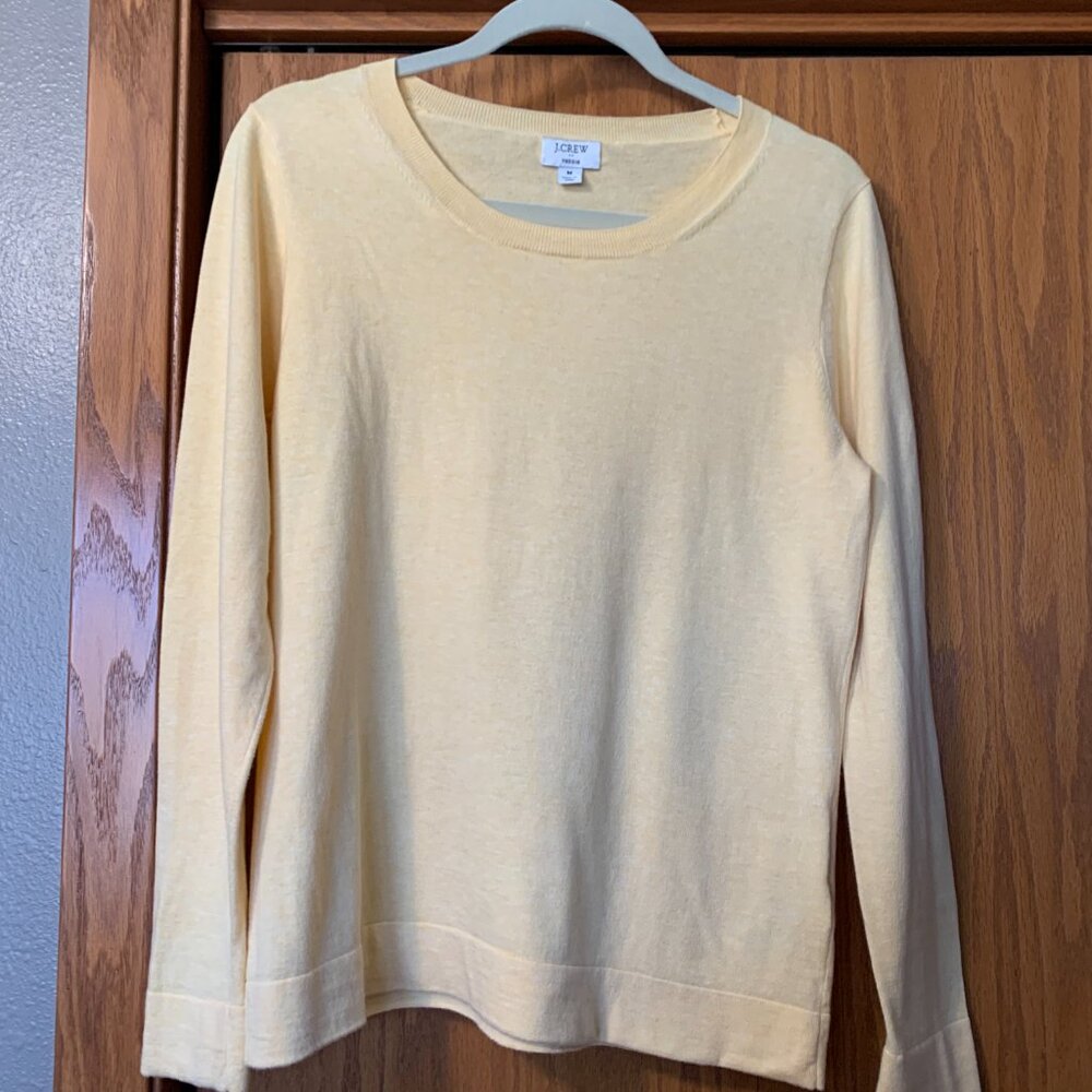 J Crew Buttercream Yellow Teddy Sweater Sz. M